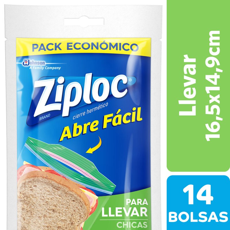 Imagen de ZIPLOC BOLSA PARA LLEVAR CHICA 14u