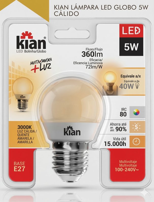 Imagen de KIAN LAMPARA LED GLOBO CALIDO 5W