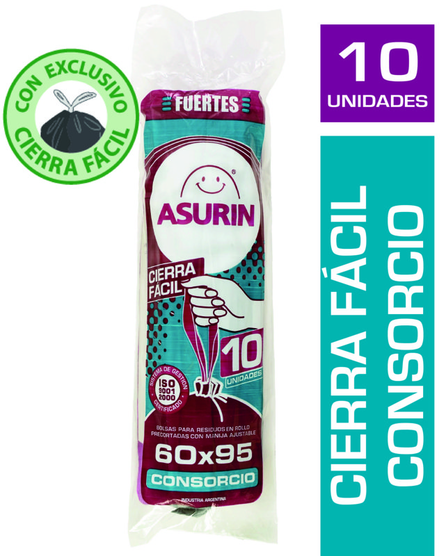 Imagen de ASURIN BOLSA CIERRA FACIL CONSORCIO x 10u
