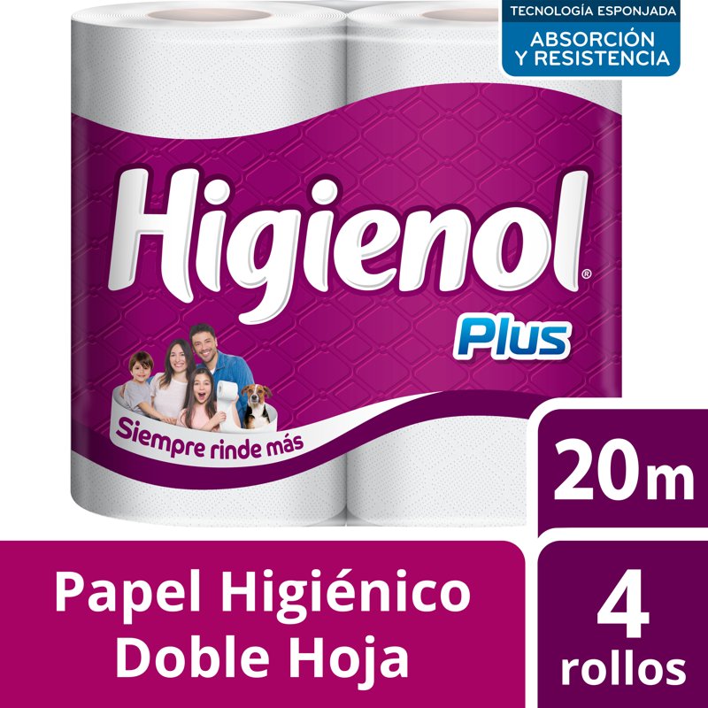 Imagen de HIGIENOL DOBLE HOJA 20mts X 4u