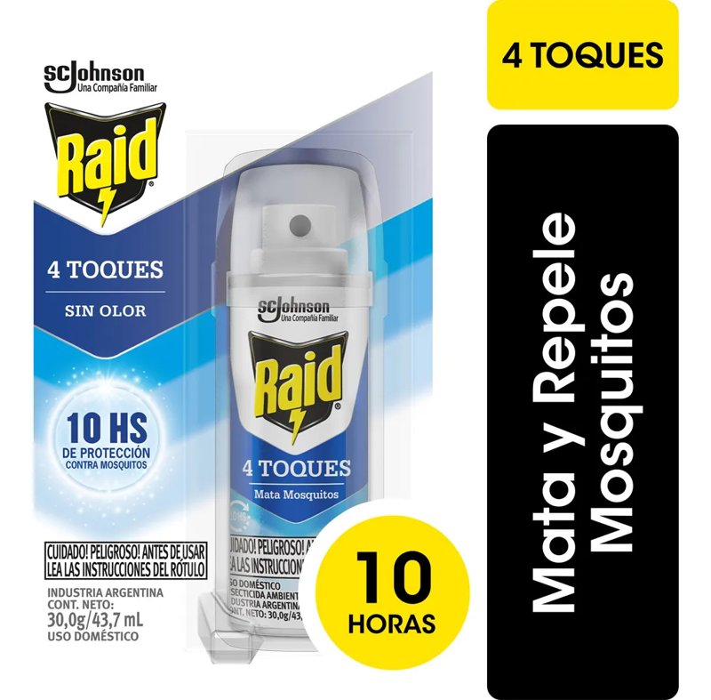 Imagen de RAID MATA MOSQUITOS 4 TOQUES 43,7ml
