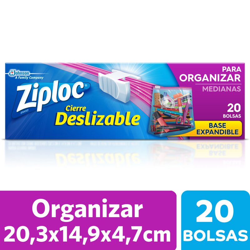 Imagen de ZIPLOC BOLSA PARA ORGANIZAR MEDIANA 20u