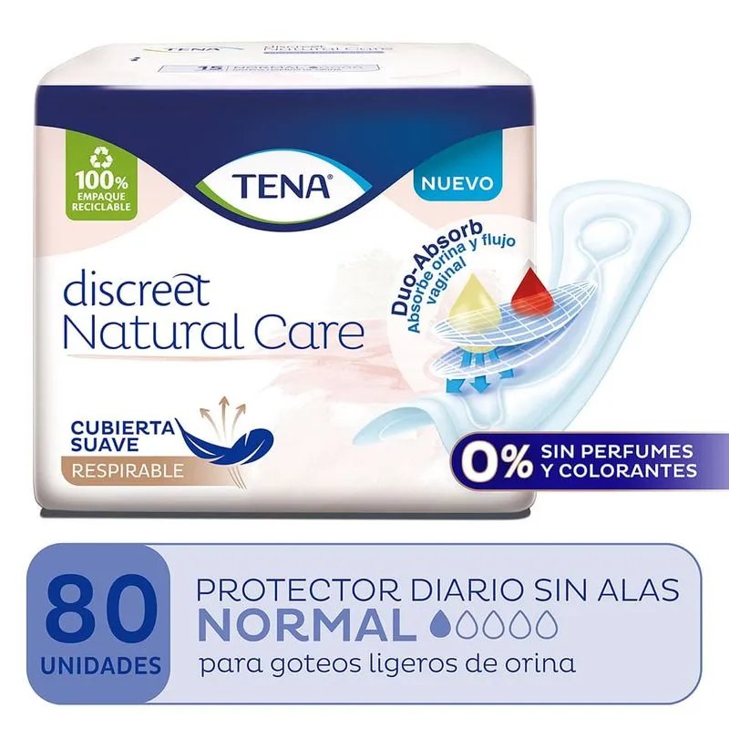 Imagen de TENA DISCREET PD NATURAL CARE S-ALAS 80