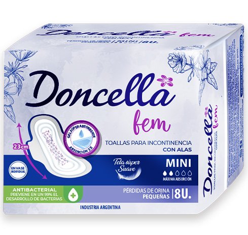 Imagen de DONCELLA TOALLA P-INCONTINENCIA MINI 8u