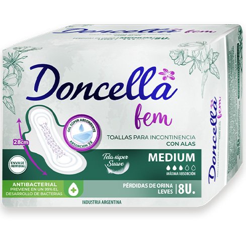 Imagen de DONCELLA TOALLA P-INCONTINENCIA MEDIUM 8u