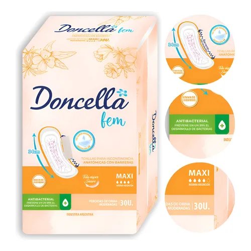 Imagen de DONCELLA TOALLA P-INCONTINENCIA MAXI 30u