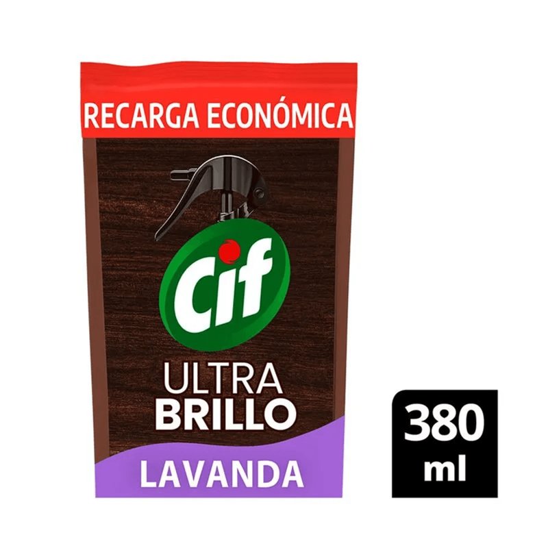 Imagen de CIF ULTRA BRILLO ANTI POLVO LAVANDA DP 380ml