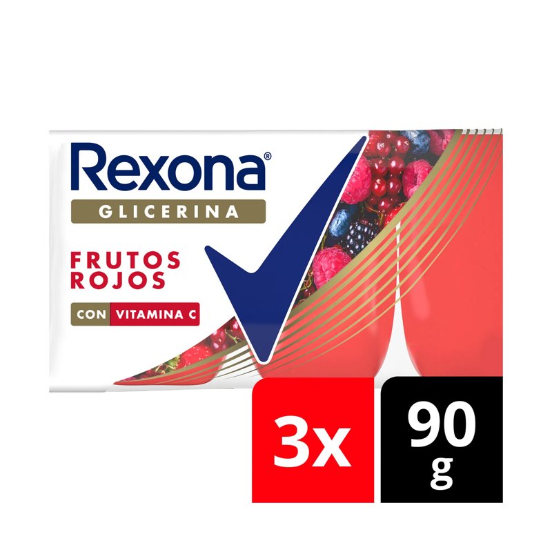 Imagen de REXONA JAB GLICERINA FRUTOS ROJOS 3x90gr