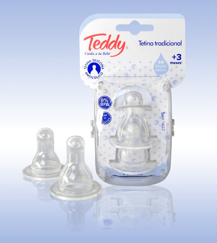 Imagen de TEDDY TETINA SILICONA BOCA ANCHA +3 x 2u