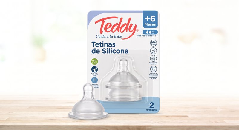 Imagen de TEDDY TETINA SILICONA +6 x 2u