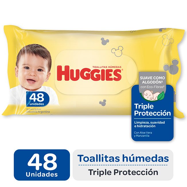 Imagen de HUGGIES TRIPLE PROTECCION T-HUMEDAS 48u