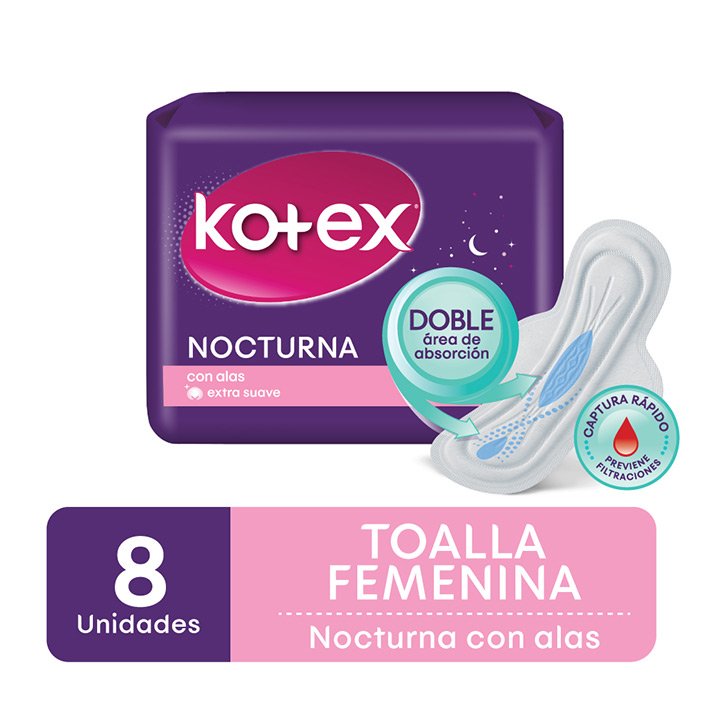 Imagen de KOTEX NOCTURNA C-ALAS 8u
