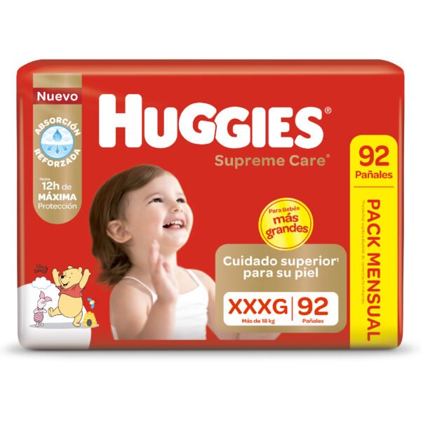 HUGGIES NATURAL CARE PACK MENSUAL XXXG 92u