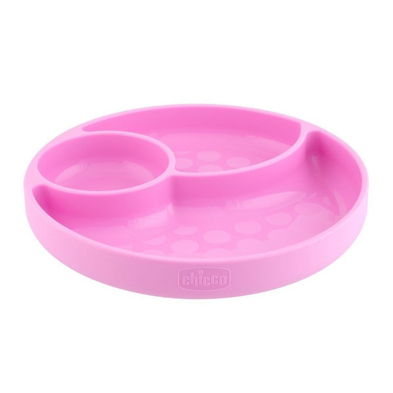 Imagen de CHICCO PLATO SILICONA C-DIVISIONES ROSA 12m+