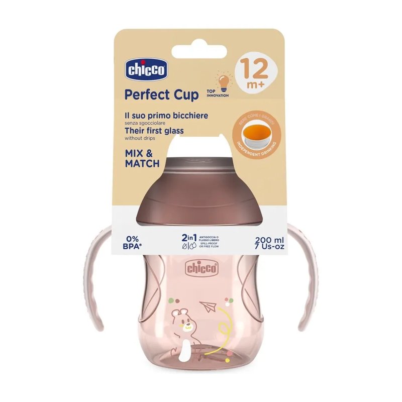 Imagen de CHICCO VASO PERFECT ANTIDERRAME ROSA 12m+ 200ml
